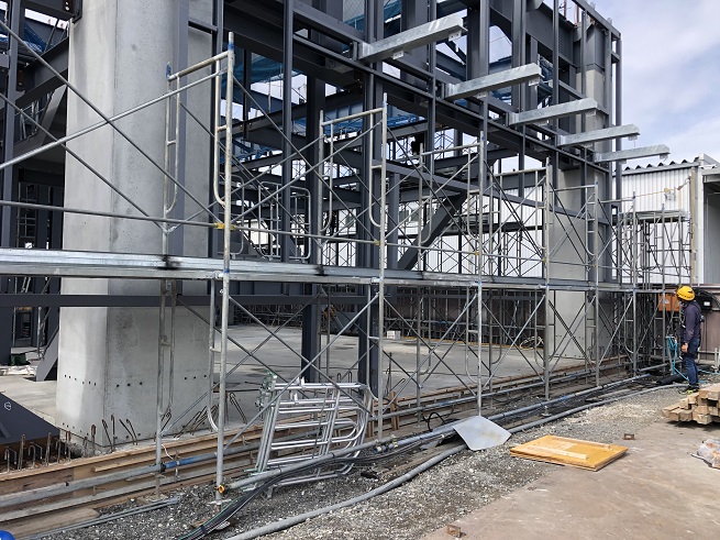 群馬県某町工場倉庫新築工事途中経過