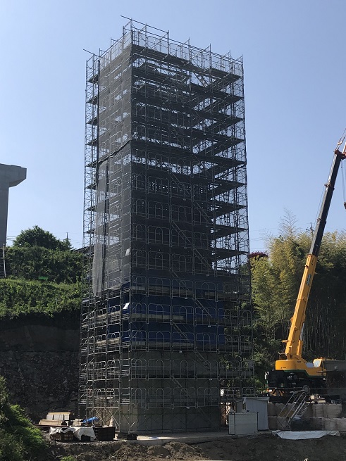 群馬県某所橋脚工事進行中