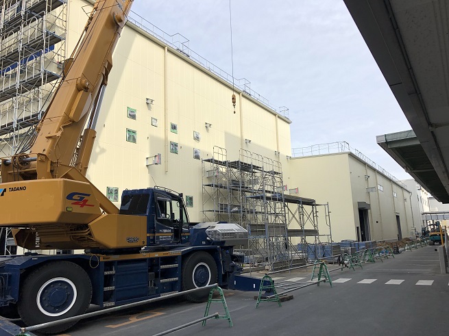 外部足場解体作業