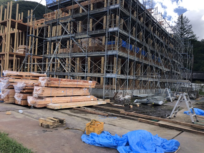 栃木県某市木造新築工事途中経過