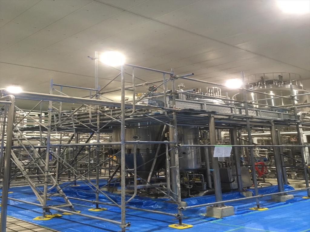 群馬県邑楽郡邑楽町某工場タンク点検用足場