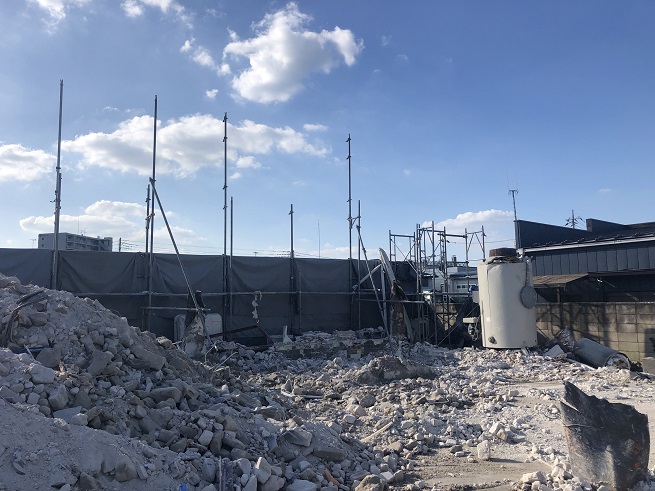 外部足場解体終了