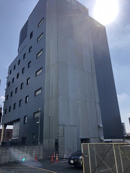 群馬県某市ビル外部階段外壁改修工事