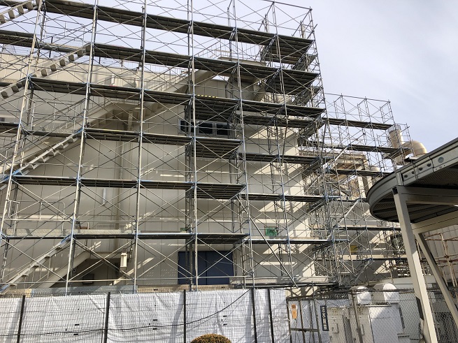 群馬県某市工場建屋解体足場