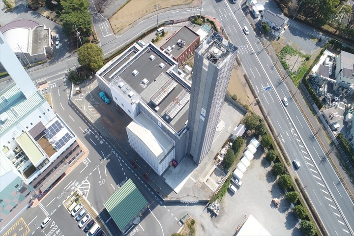 群馬県某焼却施設　煙突解体足場工事